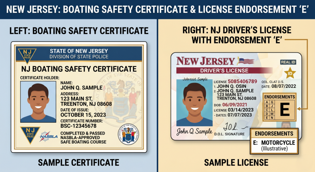 NJ boat safety certificate vs boat license